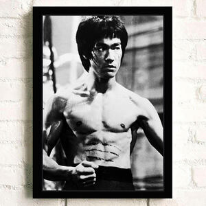 ブルースリー ポスター 70x50cm カンフー 武道 燃えよドラゴン グッズ 海外 雑貨 キャンバス 写真 アート Bruce Lee 18