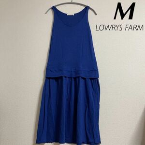 LOWRYS FARM ワンピース ブルー M 無地 ナチュラル シンプル チュニック ローリーズファーム