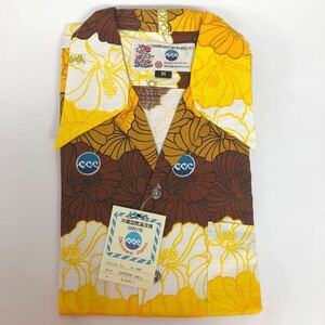 沖縄国際海洋博覧会　70s アロハシャツ　EXPO’75 ビンテージ　オープンカラーシャツ　半袖シャツ アロハ　新品未使用　Mサイズ