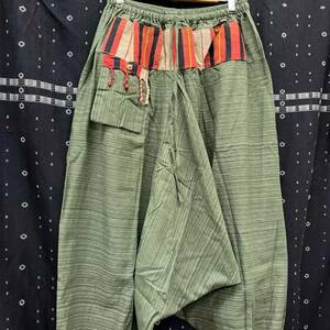  sarouel pants ethnic race pattern men's lady's free size cotton 100% b-927