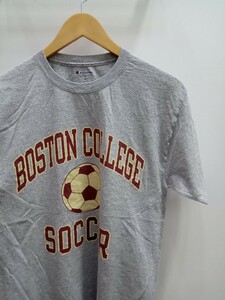 ★E062 Champion 半袖Tシャツ プリントTシャツ スポーツ サッカー サイズL(JPN) グレー系 