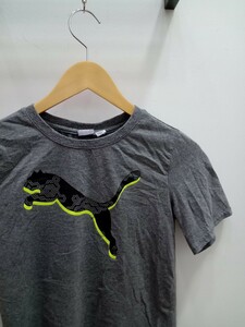 ★E078 PUMA プーマ 半袖Tシャツ スポーツブランドＴシャツ サイズ キッズXL(140〜150程度) グレー系 