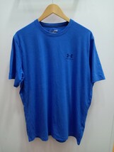 ★E096 UNDER ARMOUR アンダーアーマー 半袖Tシャツ カラーTシャツ スポーツ シンプル サイズXL 青系 _画像2