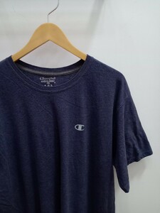 ★F031 Champion チャンピオン US古着 半袖Tシャツ カラーTシャツ シンプル スポーツ サイズ2XL 薄い紺系 