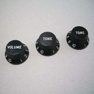 Montreux Strat 1V2T knob set Black(3) #818 コントロールノブ・インチ/ミリ兼用 日本全国送料無料！
