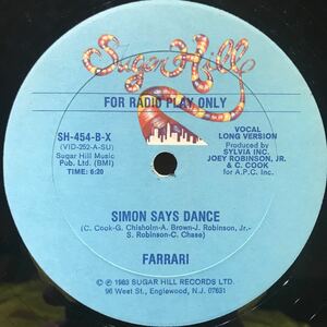 Farrari / Simon Says Dance USプロモ盤