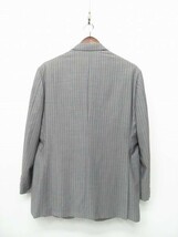 J265/ dunhill テーラードジャケット ブレザー ストライプ モヘヤ混 2つボタン 背抜き サイドベンツ L~XL ライトグレー_画像3