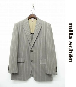 S191/ mila schon tailored jacket блейзер полоса 2.. необшитый на спине боковой Benz 98AB6 XL серый ju серый бежевый весна осень 