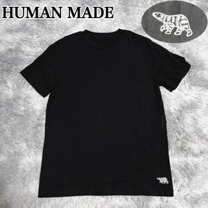 状態良 HUMAN MADE ヒューマンメイド ワンポイントロゴ 半袖 Tシャツ オーバーサイズ メンズ レディース