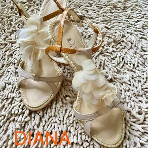 【DIANA】ダイアナ　サンダル　ヒール　夏　23.5cm 23cm