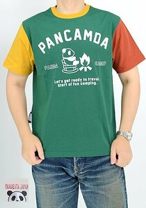 PANCAMDA 切替袖便利ポケットTシャツ◆PANDIESTA JAPAN グリーンMサイズ 523363 パンディエスタジャパン パンダ アウトドア