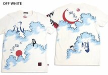 花鳥風月半袖Tシャツ ◆参丸一 オフホワイトMサイズ ST-80014 和柄 和風 蛙 かえる カエル さんまるいち_画像1