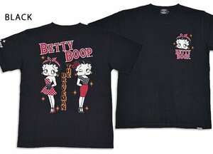 BR×BETTYコラボ 天竺半袖Tシャツ◆The BRAVE-MAN ブラックXLサイズ BBB-2339 ブレイブマン ベティーちゃん 刺繍 バイカー