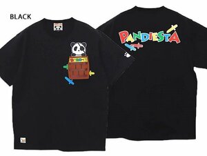 熊猫危機一髪トリックTシャツ◆PANDIESTA JAPAN ブラックLサイズ 523360 パンディエスタジャパン パンダ パロディ