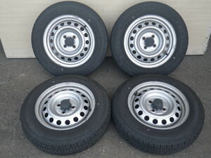 ☆ スチール　ホイール　155/80R14 88/86N　普通　タイヤ　４本　セット　DUNLOP　エナセーブ　VAN01　No.T-114