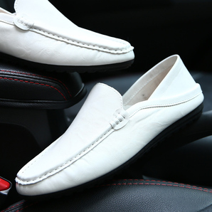 新品 ビジネスシューズ スリッポン メンズシューズ 紳士靴 カジュアル カジュアルシューズ ローファー 803 白 26.5cm/43の画像3