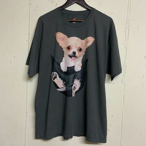 Hanesヘインズ動物柄半袖Tシャツアニマル柄DOG犬メンズXL古着