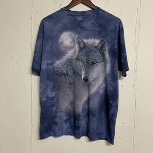 THE MOUNTAIN ザマウンテン動物柄アニマル柄オオカミ狼半袖TシャツメンズL