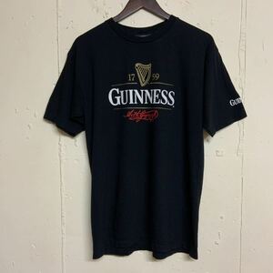 GUNNESSギネスビール古着半袖Tシャツ黒色ブラックメンズL美品