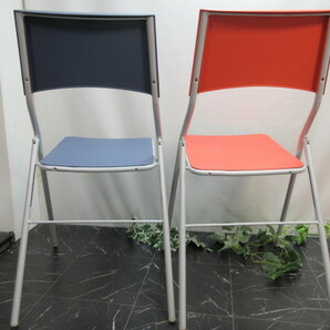 17OH4846 株式会社アクタス 折りたたみ椅子 ２脚セット ブルー・レッド 椅子 チェアの画像4