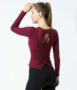  size S yoga wear long sleeve fitness wear tops T-shirt y221-9