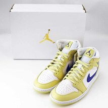 NIKE ナイキ エア ジョーダン 1 MID スニーカー29cm BQ6472-701 国内正規品 レモンウォッシュ/ホワイト/ラピス_画像1