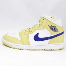 NIKE ナイキ エア ジョーダン 1 MID スニーカー29cm BQ6472-701 国内正規品 レモンウォッシュ/ホワイト/ラピス_画像3