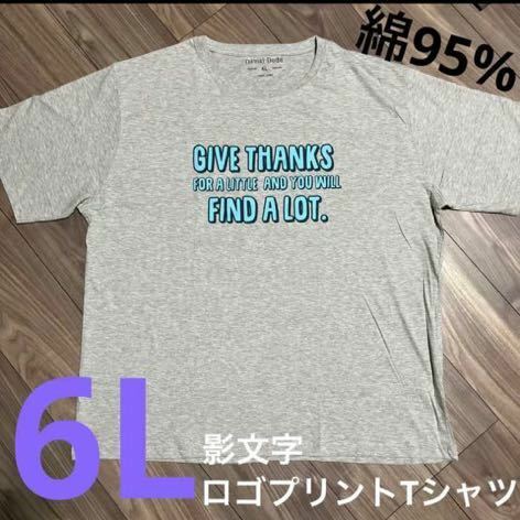 6L☆LGY影文字ロゴプリントTシャツ大きいサイズメンズ