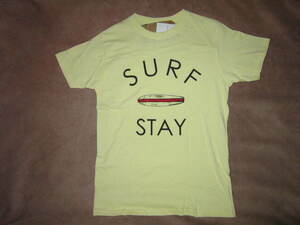 超レア！ 新品！ SURF STAY サーフ デカロゴ 半袖Tシャツ 黄 M サーフィン サーファー