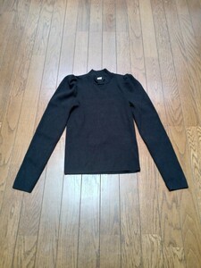 [ secondhand goods ]ROYAL PARTY Royal party high‐necked mok neck long sleeve knitted black lady's size free long sleeve BLACK