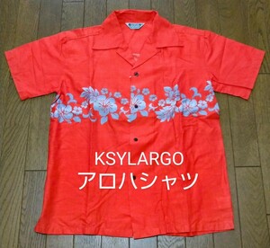 未使用品【KSYLARGO!!】アロハシャツ☆ リゾート☆ ハイビスカス☆Mサイズ☆半袖シャツ ☆レッド☆ハワイ ☆夏☆格安スタート♪