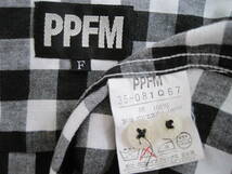 PPFM　チェック半袖ボタンダウンシャツ　F　前裾内ポケット_画像3