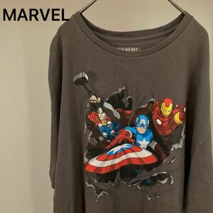 90s MARVEL アベンジャーズ ビッグプリント 半袖Tシャツ　アメコミ