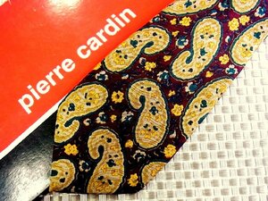 ♪30732C♪良品【ペイズリー 花 柄】ピエールカルダン【pierre cardin】ネクタイ