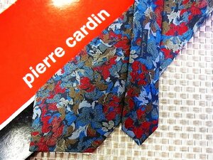 ♪31231C♪良品【花 葉っぱ 植物 柄】ピエールカルダン【pierre cardin】ネクタイ