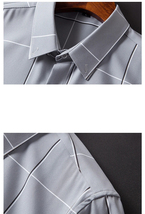 チェックシャツ メンズ ネルシャツ カジュアルシャツ 長袖 トップス 春 秋服 メンズファッション　B98ブルーXL_画像3
