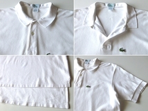 希少 USA製 80s-90sビンテージ IZOD LACOSTE アイゾッド ラコステ PATRON ワニロゴワッペン 鹿の子 ポロシャツ L ホワイト 白 ネコポス対応_画像4