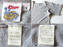 ネコポス対応 45rpm ロゴプリント メランジコットン天竺 Tシャツ カットソー 1 杢グレー Umii908 Badou-R_画像8