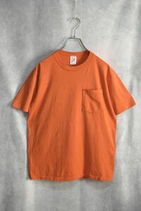 【90sアメリカ製】 &#34; jerzees &#34; 無地ポケットTシャツ / made in usa / size m / 90年代 オレンジ ジャージーズ シングルステッチ