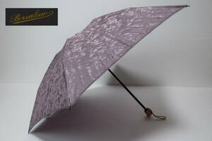 新品　ボルサリーノ　Borsalino　軽量　絹　１００％　折りたたみ晴雨兼用日傘　３　ラベンダー系