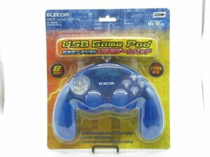 V 14-1 未使用 ELECOM エレコム USBゲームパッド インディゴ JC-U608ID 8ボタン デジタル スケルトン