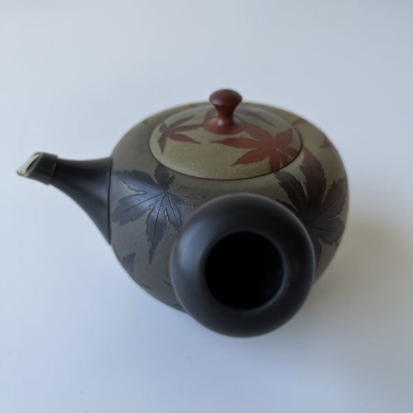 未使用品☆ 常滑焼 茶注 急須 都築青峰 青峰作 もみじ ヴィンテージ
