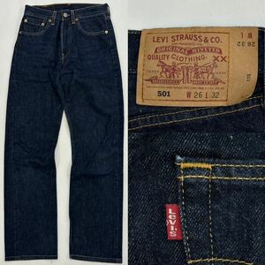 濃紺!!00年USA製 Vintage Levi's リーバイス 501 6501 FOR WOMEN W26 ボタン刻印553レディース 米国製 ストレート ジーンズ デニム