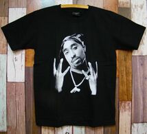 【送料無料】S★新品 ヒップホップ・ラッパー【２Pac／トゥパック】フォトTシャツ_画像1