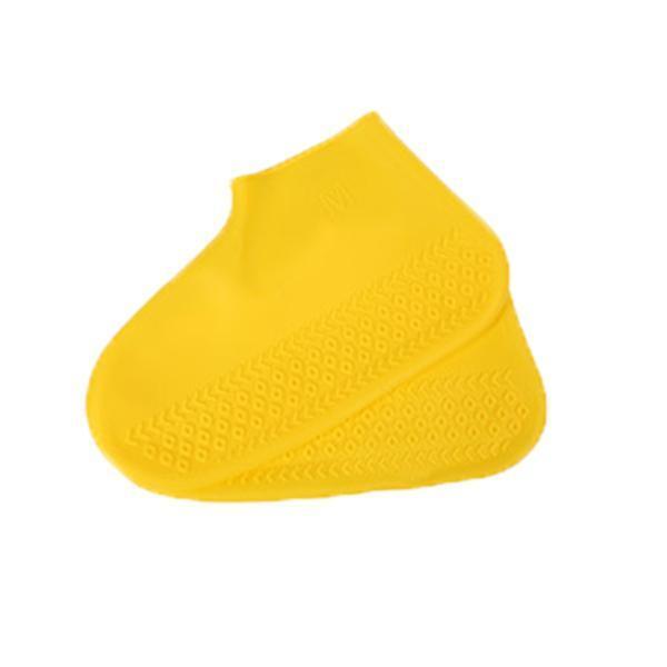 【イエロー Lサイズ】 1組 シューズカバー 防水 シリコン レインシューズカバー 子供 滑り止め 雨 雪 汚れ防止 靴カバー 防水