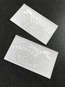 送料無料☆ ROAD STROLLERステッカー 特大サイズ お得左右セット 【白色】世田谷ベース 世田谷 アメ車 旧車 ロードストローラー