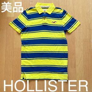 美品 ホリスター HOLLISTER ボーダー 半袖 ポロシャツ サイズM