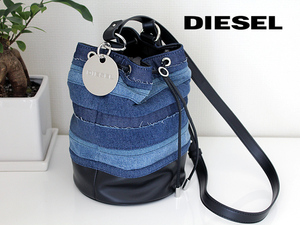 ★新品未使用　DIESEL　ディーセル　デニム　RINDA ボンディ　バケツ巾着　ショルダーバッグ　斜め掛けバッグ