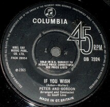 PETER & GORDON True Love Ways UK盤シングル Columbia 1967_画像2