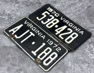 看板 ナンバープレート 米国 車番号 バージニア州 VIRGINIA LICENSE PLATE 1970 1972■兵庫県姫路市から a2 4210